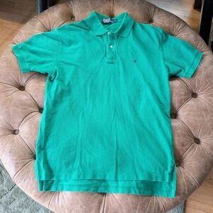 Vintage 90s Polo Ralph Lauren Classic two button polo shirt size medium green